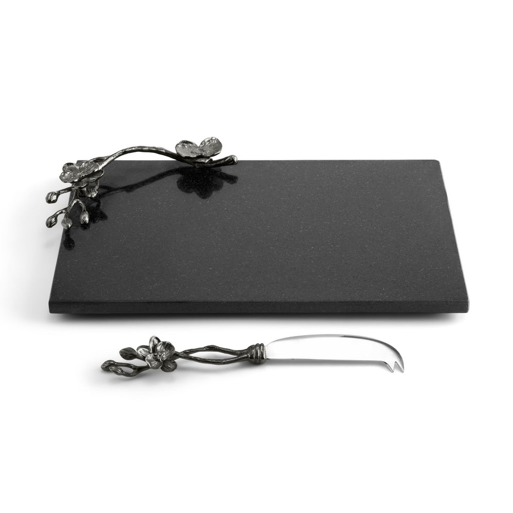 Michael Aram Black Orchid Floral Cheese Board Set